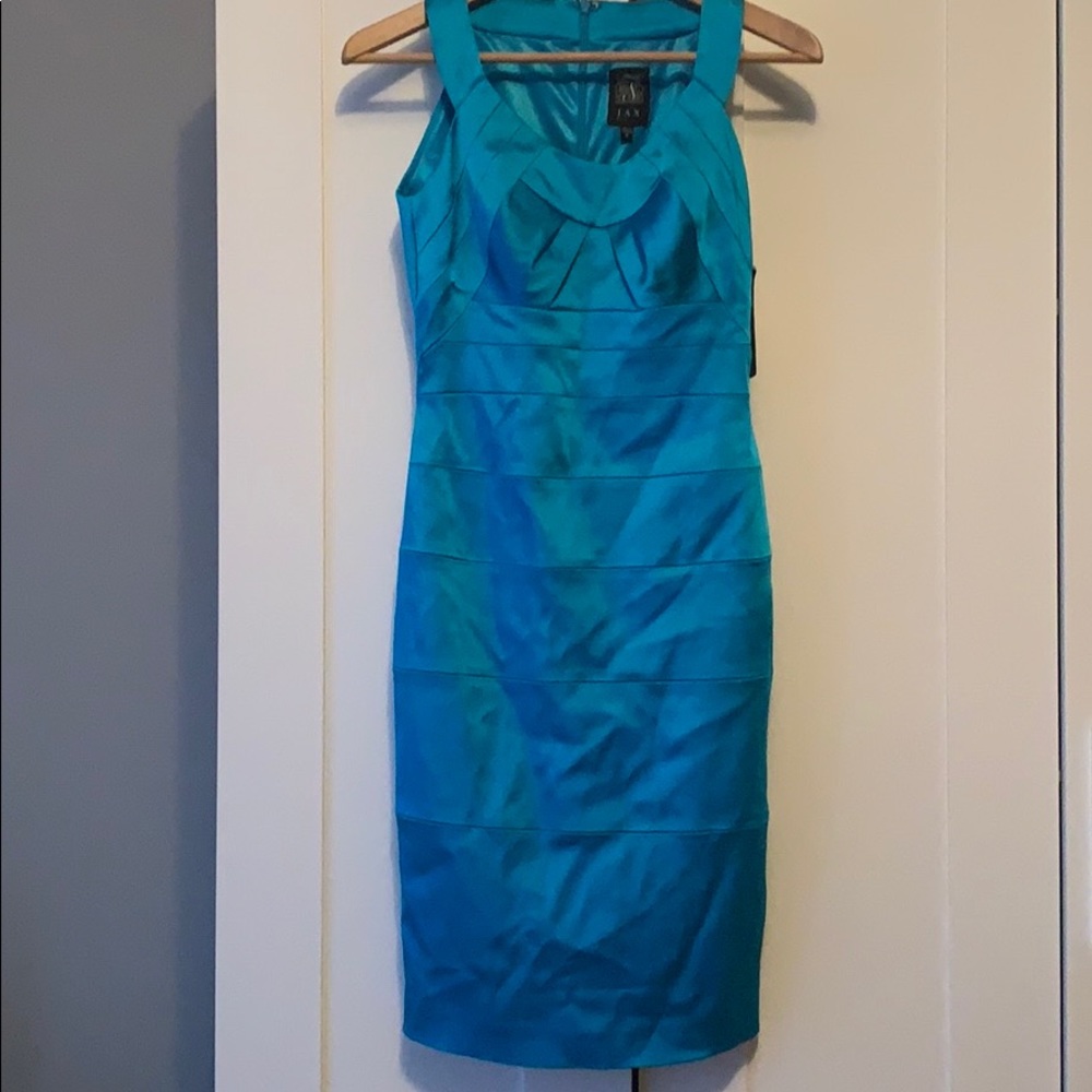Caribbean blue satin cocktail dress 👗 🍹 NWT